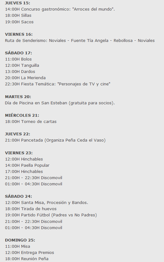 programa fiestas noviales 2019